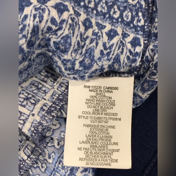 Excellent Condition, Soft Joie, Cotton Blue & White Tank Top w/ Tassel, Size XS - Picture 4 of 5